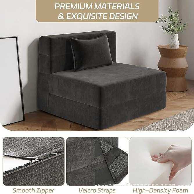 折叠沙发床 单人尺寸 带枕头 可折叠被褥懒人地板沙发床M