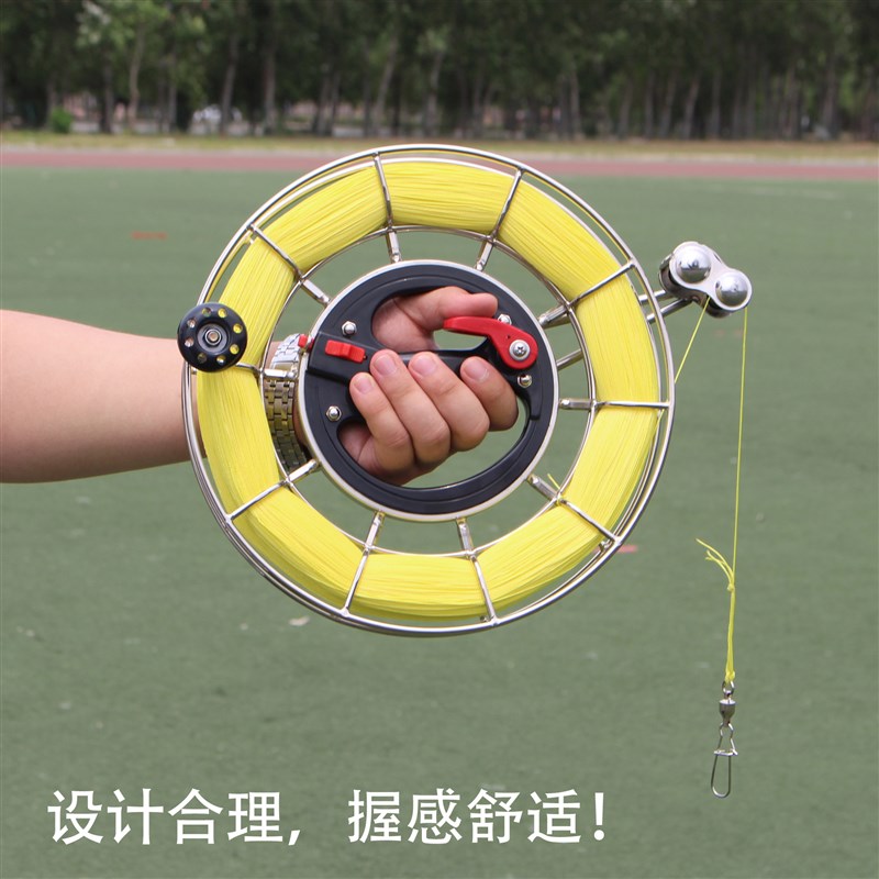 潍坊不锈钢手握刹车风筝轮 建鹏风筝线轮线盘手握轮 初学者