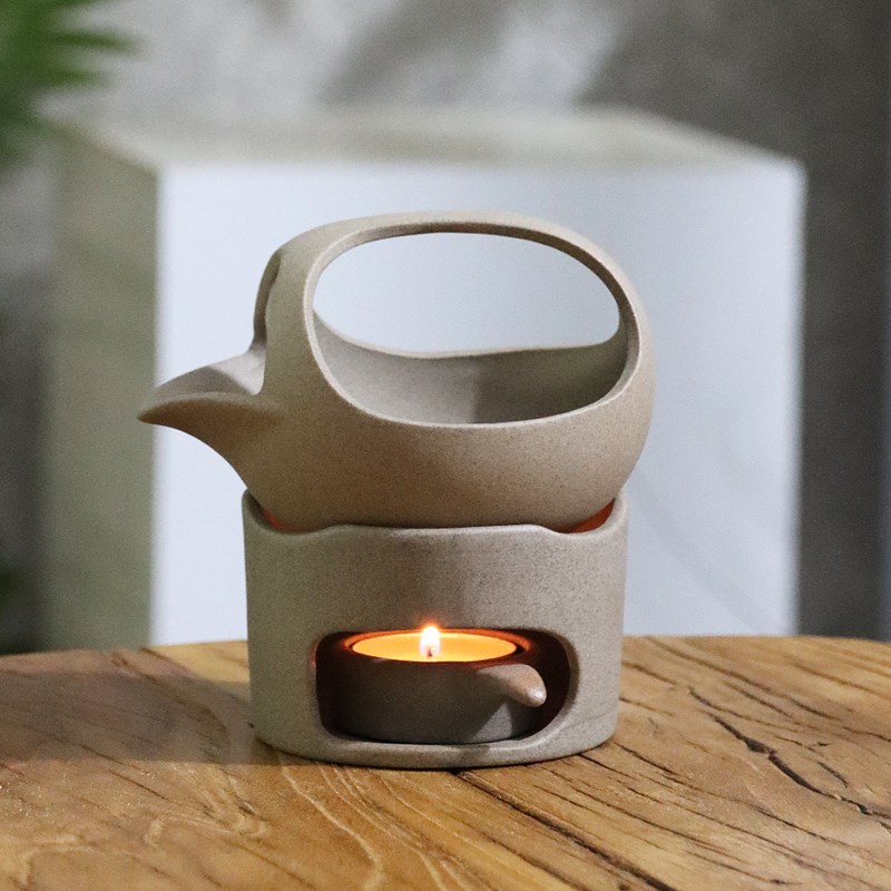 老段烧茶器炒米茶烤茶器醒茶叶烘焙器F陶瓷小号焙茶炉烤茶蜡烛底