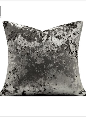 别墅客厅沙发抱枕绿色冰花绒靠枕样板间飘窗方枕套V酒店床上靠垫