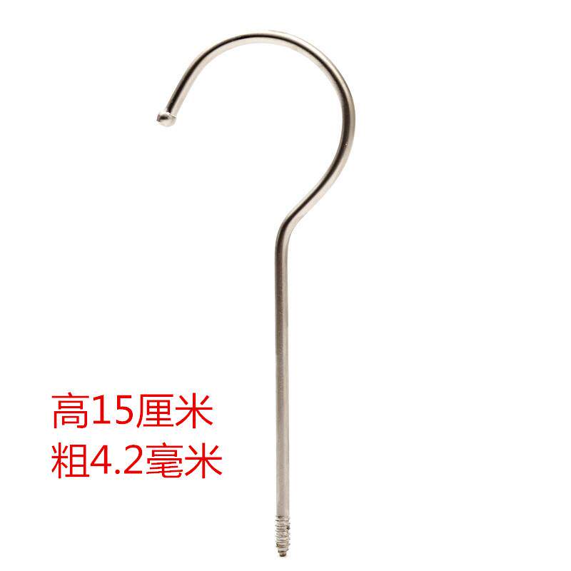 服装店塑料木衣架扁钩子长铁钩加粗挂衣钩金黑色圆挂勾新款