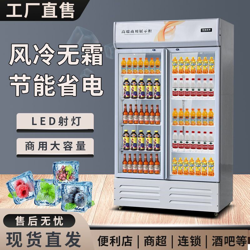 商用大容量e饮料柜立式啤酒柜冰柜玻璃单双三门超市保鲜冷藏展示