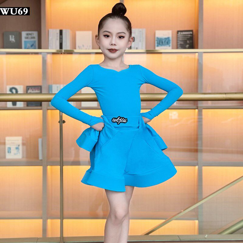 高级拉丁舞表演服女儿童舞蹈练功服规定比赛服装少儿拉丁舞服长袖