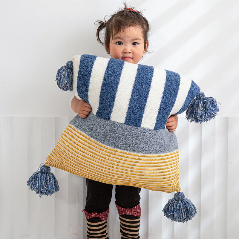 ins风毛绒半i边绒沙发抱枕靠垫客厅抱枕套45x45民宿样板房装饰靠