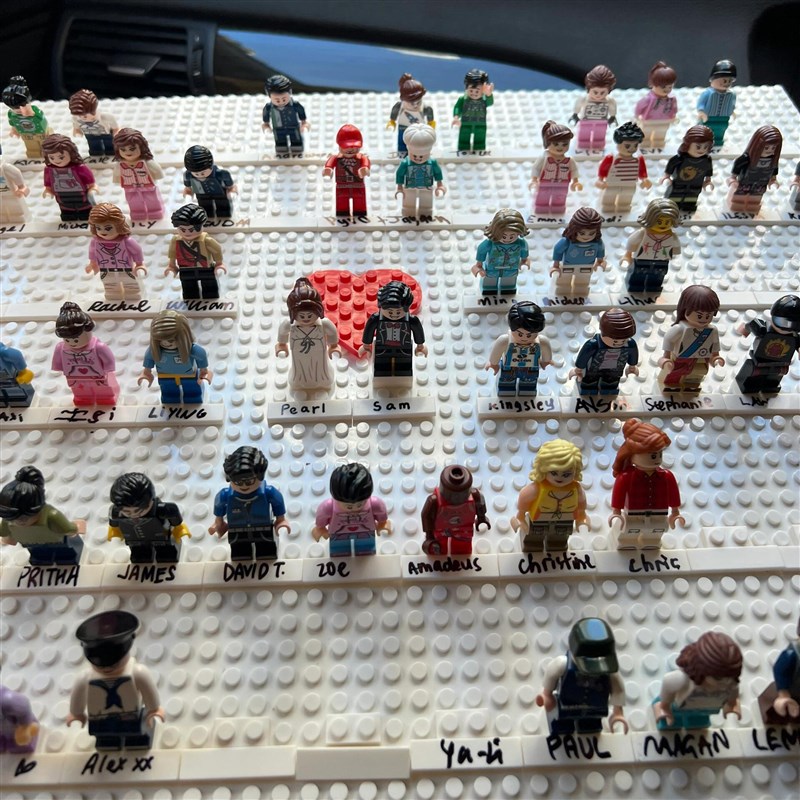 婚礼签到积木人仔小人相框收纳生日宴会草地现场颗粒拼装摆件玩具