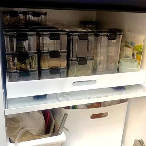 压克力轨道抽屉定制白色托盘厨房拉篮收纳层架滑轨透明长方形置物