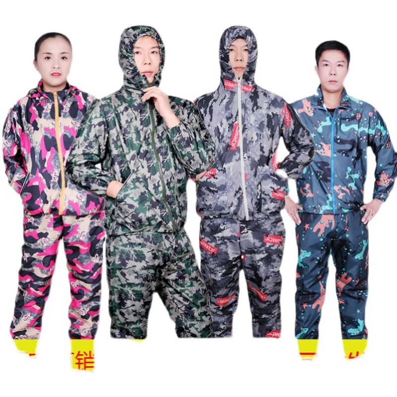 防尘服连帽分体宽松套装耐脏可水洗无尘工作服喷漆男女迷彩防护服
