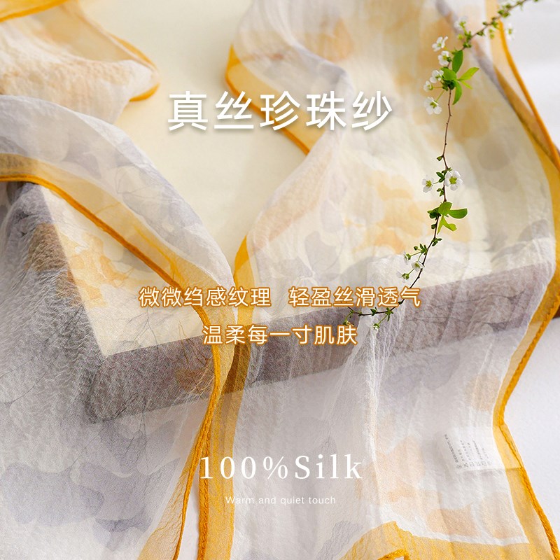 小丝巾长条系脖高级感围巾薄款纱巾春夏季丝带脖饰妈妈款飘带护颈