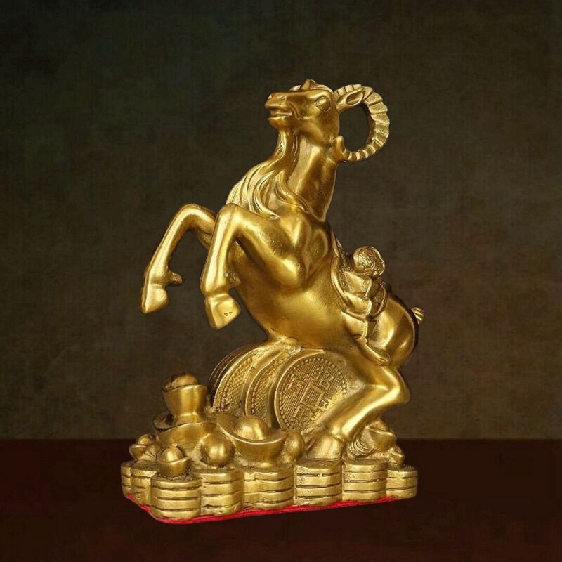 全铜招财羊金钱羊摆件家居客厅装饰办公室工艺品新居礼品中式送礼