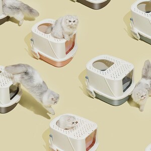 派可为猫砂盆全封闭o防臭猫咪厕所翻盖式防带砂宠物用品大号猫厕