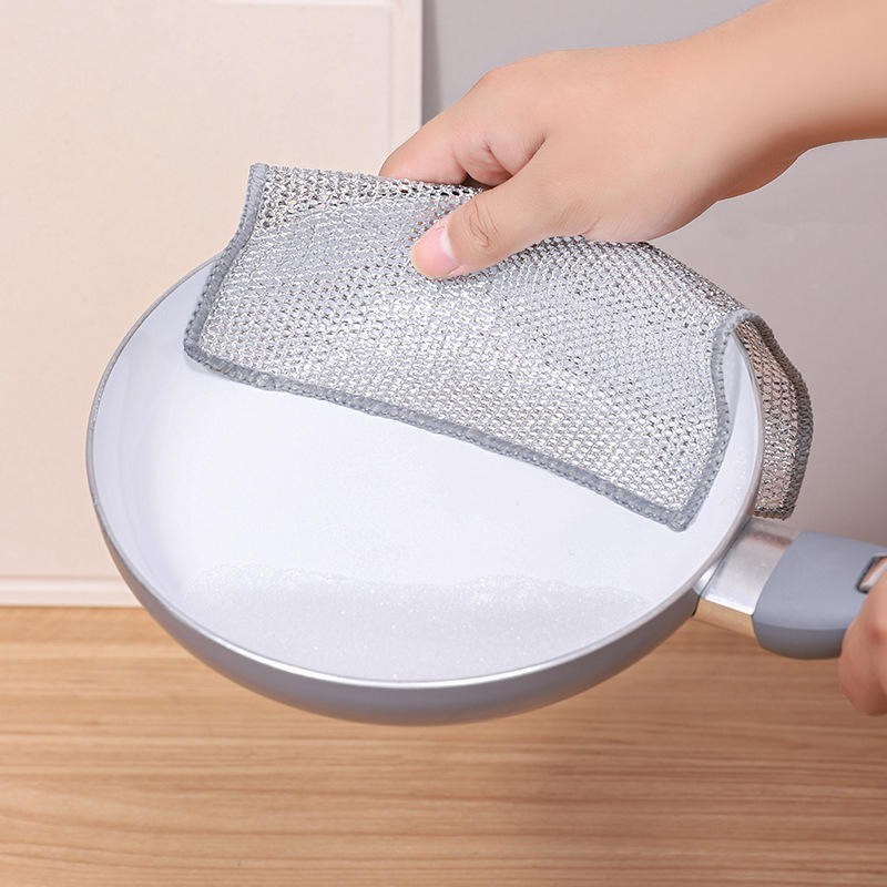 10片布钢丝洗碗不油洗碗抹布装替代钢丝球沾巾刷碗洗锅厨房清型*