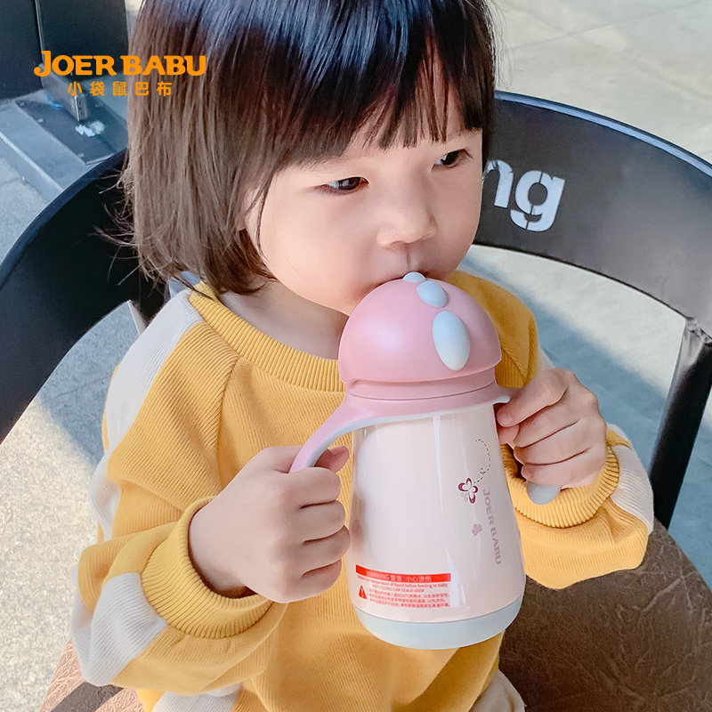 儿童保温杯婴儿幼儿园外出学饮杯宝宝鸭嘴保温水杯带吸Z管杯喝奶