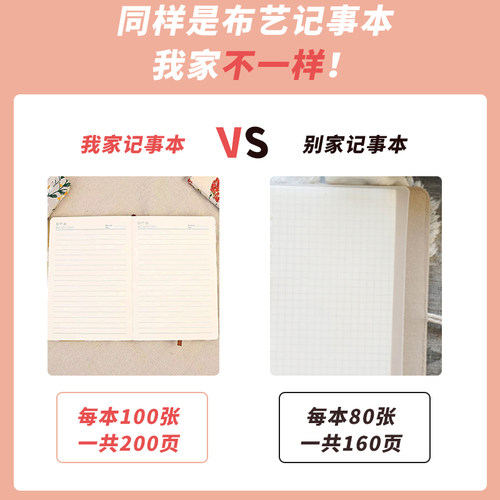 高颜值商务记事本工作手写记账备忘录民族风新款R随身Y便携可撕本