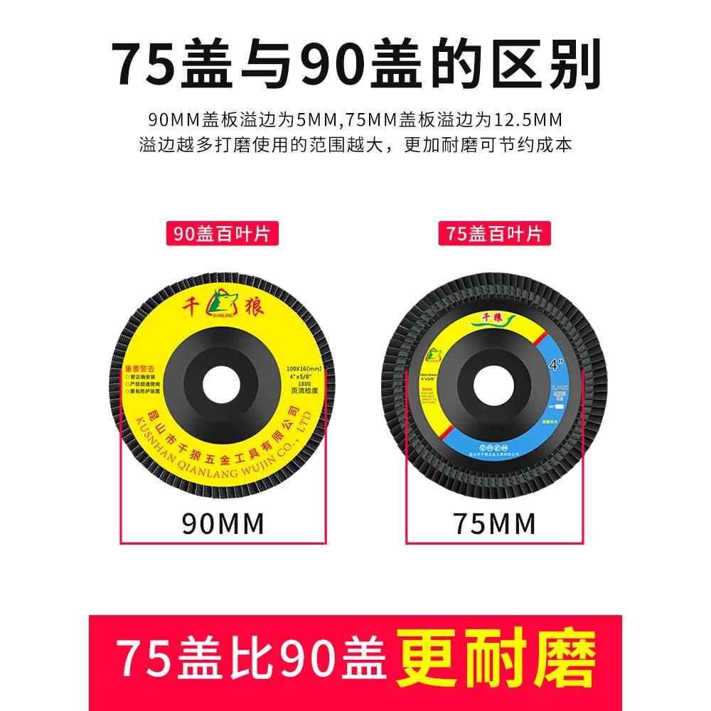百叶轮打磨片角磨机百叶片金属不锈钢木头手磨机纱布轮抛光片加厚
