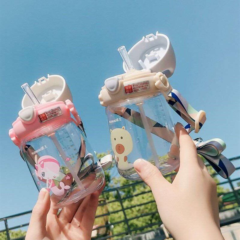 儿童水杯学生手柄 吸管杯 饮水壶宝宝学饮幼儿喝水V杯防摔小孩水