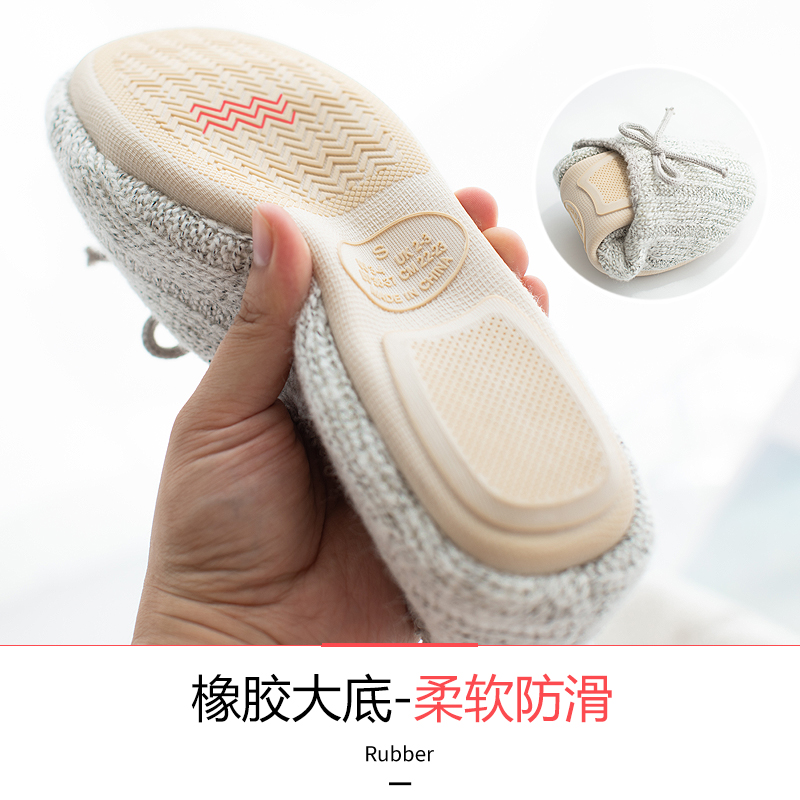 月子鞋秋季全包跟厚底春秋家居拖鞋产后软底室内简约棉拖鞋女冬天