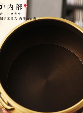 铜聚宝盆摆件聚招家用客厅玄关装饰黄铜米缸存钱罐酒柜店铺前台