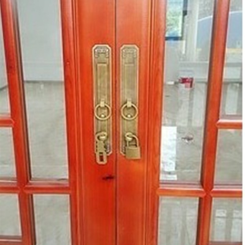 加厚中式纯铜仿古实木大门把手茶楼包间门衣柜门窗回纹隔扇拉手