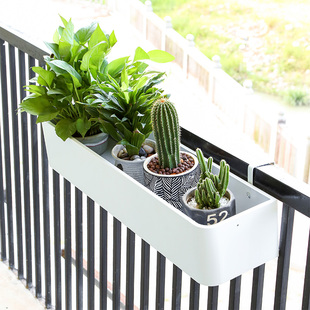 欧式阳台不锈钢花架置物s架室外栏杆悬挂护栏挂式多肉田园花盆架