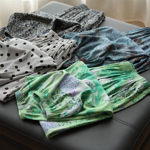 炎热夏天穿的人棉裤 妈妈款棉绸束口裤 女士收口裤 长裤夏款