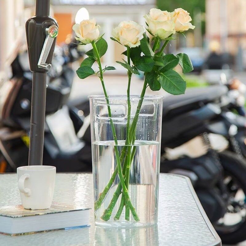 透明亚克力醒花桶带提手刻度线家用花店专用塑料养花桶,家居饰品,花桶,淘宝优惠券,粉丝福利购,淘宝优惠卷