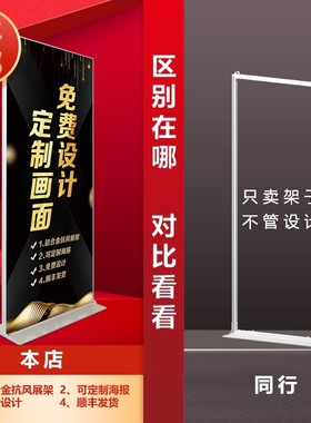 丽屏展架广告牌海报宣传展示牌80x180门型架子立式落地式kt板支架