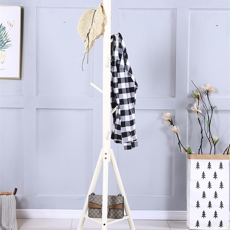 实木衣帽架落地卧室家用挂衣架衣服架子现代简约单杆式衣架挂包架