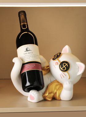 招财猫红酒架摆件酒柜轻奢高档装饰品餐柜酒托家居客厅摆设礼品