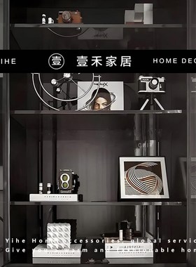 摄影书柜相机轻奢软装饰品搭配现代摆件电视柜书房样板间主题组合