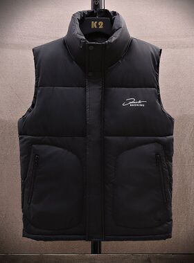 2024冬季马甲棉服男士初高中潮流宽松坎肩无袖棉衣加厚外套立领