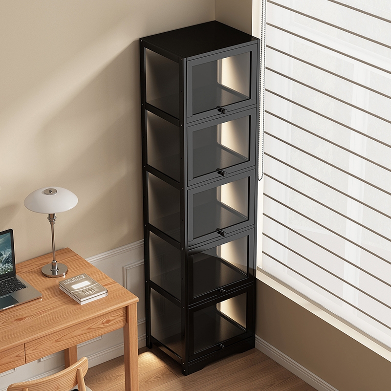 手办柜透明黑色多层家用客厅模型柜积木陈列架娃娃收纳柜玩具柜子