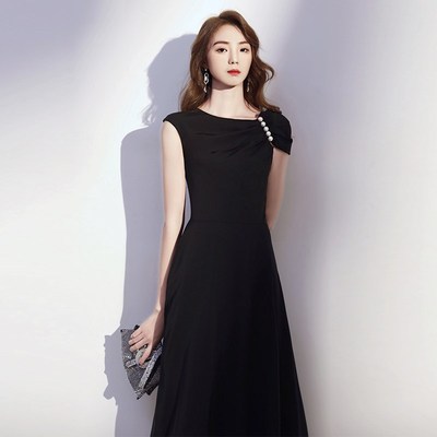 晚礼服女轻奢小众高端法式高级感赫本平时可穿黑色连衣裙端庄大气