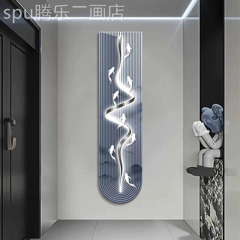 网红抽关b极感简玄装饰图壁灯象鱼楼梯转角挂高级寓意好
