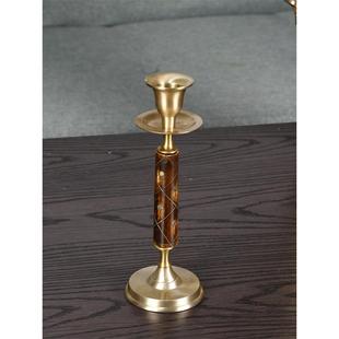 高档黄铜牛骨烛台覆古手工艺蜡烛台欧式 饰拍摄道具摆件 家用餐厅装