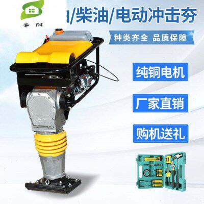 腾驰打夯机电动220V380V夯土机汽油柴油夯实机地基压实机路面冲击