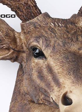 NDP欧式复古鹿头壁挂创动装饰墙面装饰品挂饰客厅家意居物壁挂