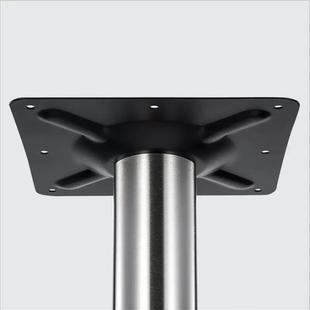 洽不锈餐桌脚架黑色铁盘桌腿圆盘方形盘谈钢桌支支HB架餐桌圆桌底