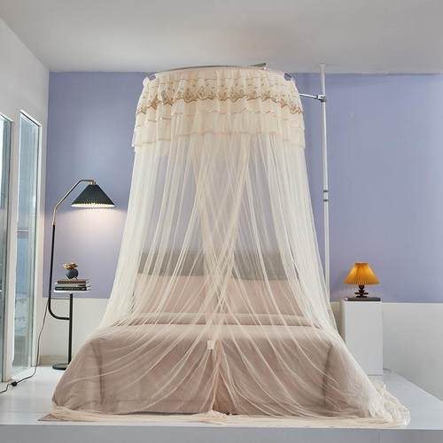 床新款天地杆蚊1帐吊顶宫廷伸缩1家.8m用.5sx/Kk3Pu米支架加密榻