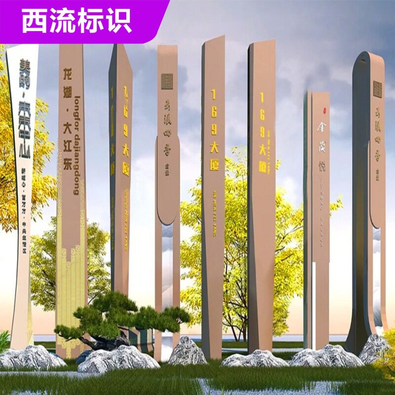 户外不锈钢导视牌停车场指示牌指引牌充电桩标识牌景区商场导向牌