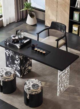 YA茶桌轻奢台现代实木阳简G约桌椅组合家用小RFK户泡型小型茶茶台