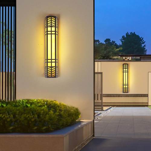 仿新中庭式院别墅门柱户外水照dhzlbd20明LE防D云石壁灯洗墙灯户