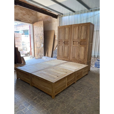 KI9S老榆木榻榻米床箱落地式储物床箱全实木双人床箱体床简床头柜