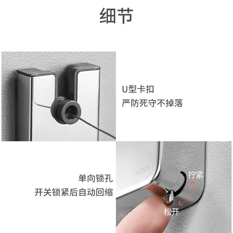 跨壁挂30min不锈LYS0104钢丝衣绳隐形阳台4伸缩公境寓出租房收纳