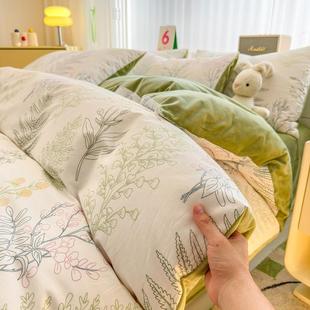 冬QYF宿季 加厚棉绒四件套儿童卡被通学生舍暖床单三件保套A纯棉B