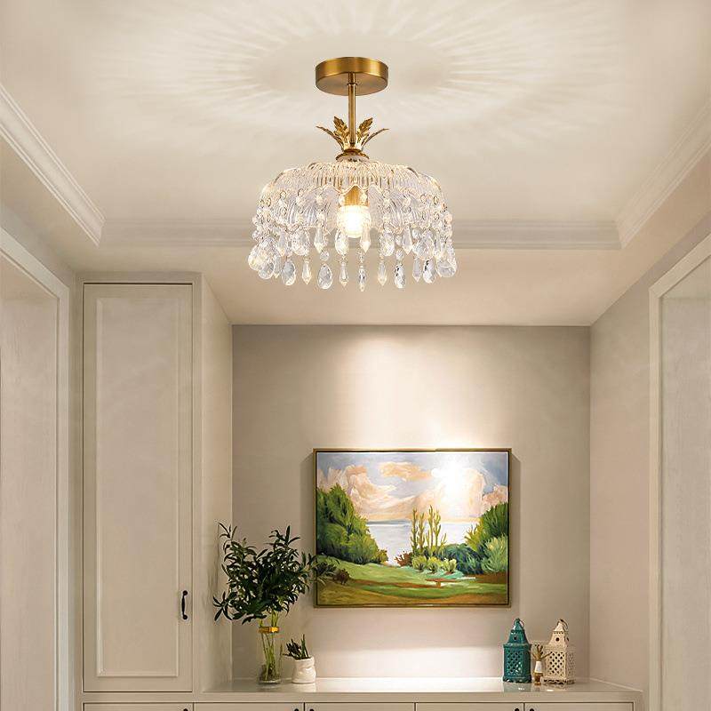 过灯道楼走廊505灯玄具现代简约梯入户关阳台灯法式水晶灯小吊灯,家装灯饰光源,智能吊灯,淘宝优惠券,粉丝福利购,淘宝优惠卷