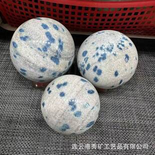 跨境热卖天然水晶球 k2蓝铜矿水晶球 水晶原石打磨球办公居家摆件