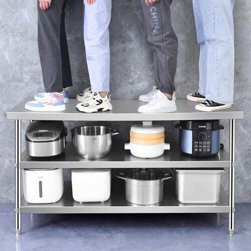 加厚层不双EWR锈钢工作台厨房切剁菜骨饭打店操作台商用荷打包台