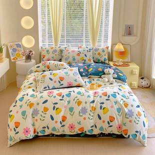 20清25款 10064纯棉四新件套小1新00全棉被套床单1.8米床笠春夏床