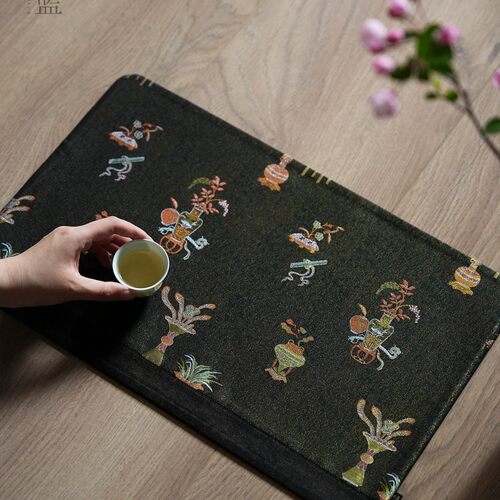 慢蓝|云锦清玩宋锦提花香云纱茶席双面轻奢中式加厚茶桌垫