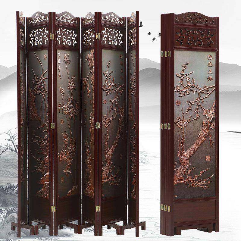 屏风断客仿古关卧室简约厅现代移动隔酒店实玄木中BOD式可折叠屏
